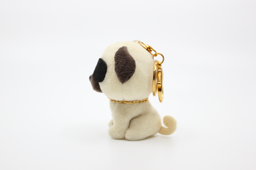 P.L. the Cool Pug Plush Keychain - Stylish and Laid-back
