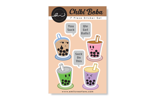 Cute Boba Vinyl Sticker Sheets - Add Some Fun Balls to Your Everyday Items