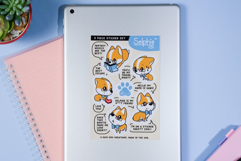 Dabs the Corgi Sticker Sheet - Cute and Quirky Dog Character