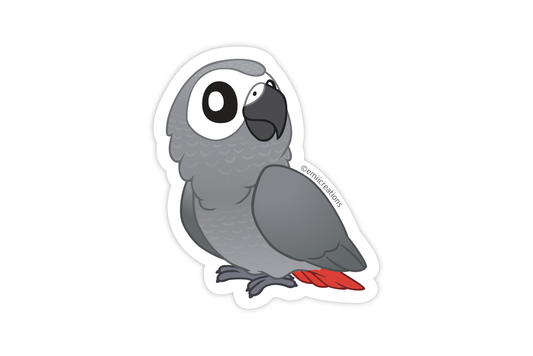 (Pack of 6) African Gray Parrot Bird Sticker ($2 each)