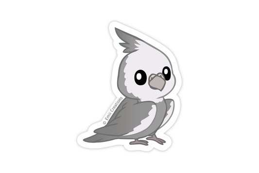 Cute Small Bird Cockatiel White Stickers