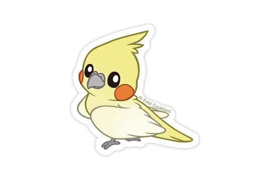 Cute Small Bird Cockatiel Yellow Stickers