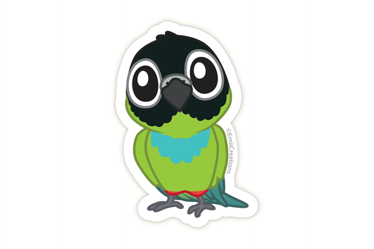 Cute Small Bird Conure Nanday Gray Stickers