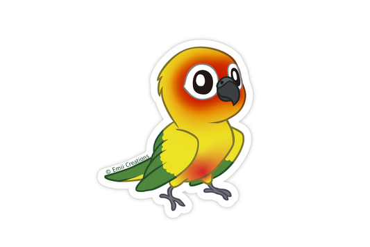 (Pack of 6) Cute Sun Conure Bird Stickers ($2 each)