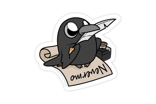 Cute Crow with Nevermore Poem Stickers