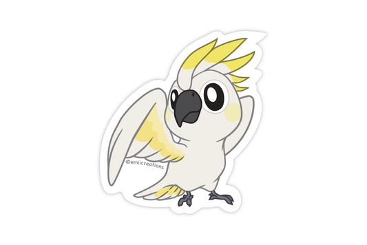 (Pack of 6) Citron Cockatoo Parrot Bird Sticker ($2 each)