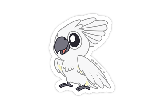 (Pack of 6) Umbrella Cockatoo Parrot Bird Sticker ($2 each)