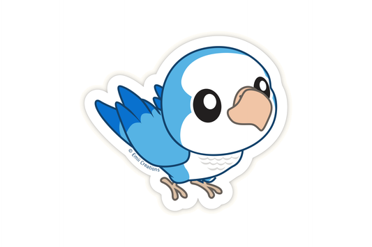 (Pack of 6) Cute Blue Quaker Bird Stickers ($2 each)