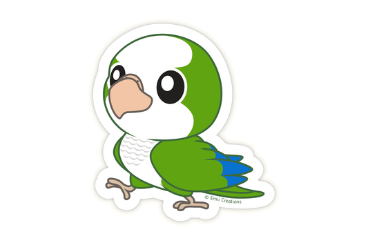 Cute Quaker Green Bird Stickers