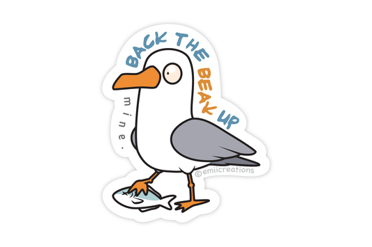 Cute Talking Bird Back the Beak Up Seagull Stickers