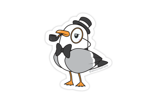 (Pack of 6) Seagull Dapper Gentleanimal Sticker ($2 each)