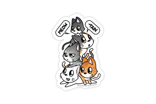 (Pack of 6) Punny Meowtain Cat Sticker ($2 each)