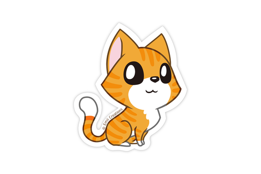 (Pack of 6) Orange Tabby Cat Sticker ($2 each)