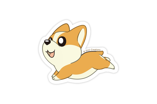 (Pack of 6) Cute Red Corgi Dog Sticker ($2 each)