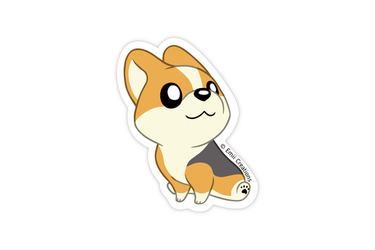 (Pack of 6) Cute Red Tri Corgi Dog Stickers ($2 each)