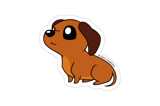 (Pack of 6) Cute Red Dachshund Sticker ($2 each)