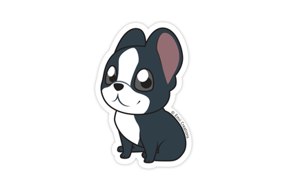 Cute Frenchie Bulldog Black White Stickers