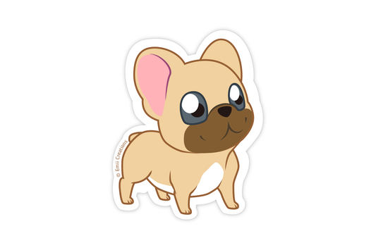 (Pack of 6) Cute Tan French Bulldog Stickers ($2 each)