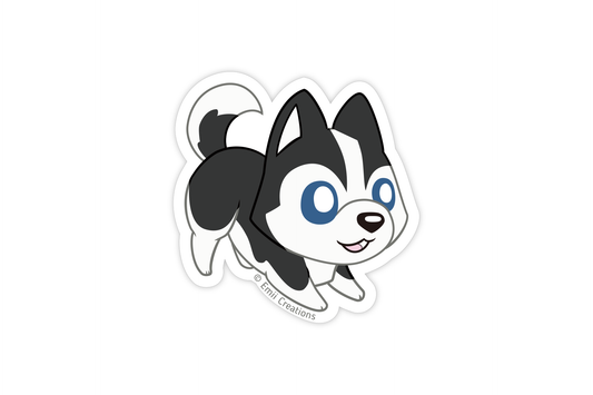 (Pack of 6) Black Husky Dog Stickers ($2 each)