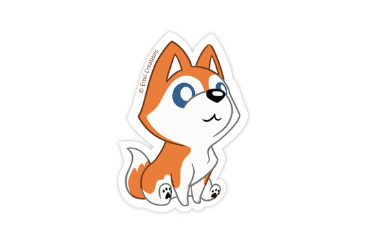 Cute Husky Red Dog Stickers