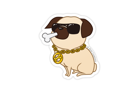 Cute Dog Pug Life Pug Sticker