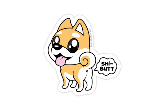 (Pack of 6) Punny Shi-Butt Dog Stickers ($2 each)