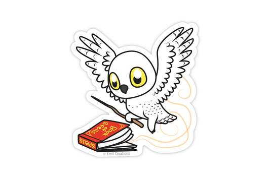 (Pack of 6) Cute White Owl Sticker ($2 each)