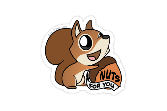 Punny Animal "Nuts for You" Squirrel Stickers