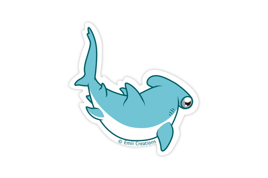 (Pack of 6) Cute Hammerhead Shark Sticker ($2 each)