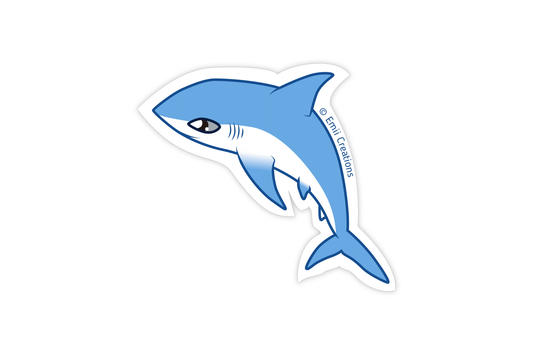 (Pack of 6) Cute Mako Shark Sticker ($2 each)