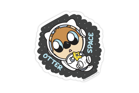 Punny Animal "Otter Space" Otter Stickers