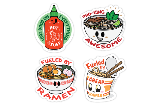 Noodle & Sriracha Sticker Set