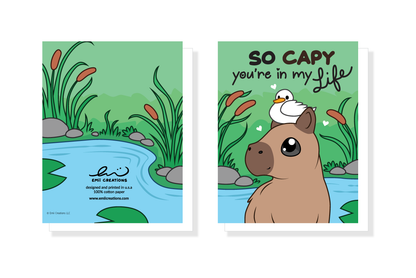 Capy Life Card - Capybara Duck Friendship Pun