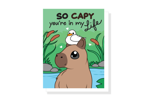 Capy Life Card - Capybara Duck Friendship Pun