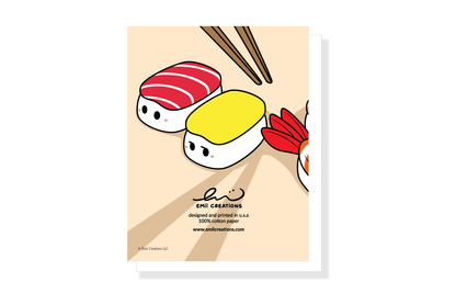 Soy-per Birthday Card - Soy Sauce Sushi Cute Food Birthday Pun