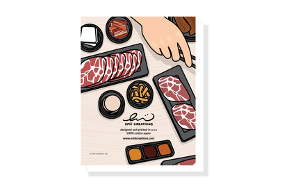 Cooked KBBQ Card - Korean BBQ Foodie Love Pun