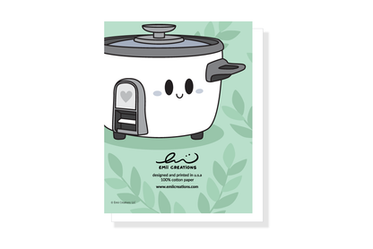 Rice Birthday Card - Cute Rice Cooker Asian Household Birthday Pun