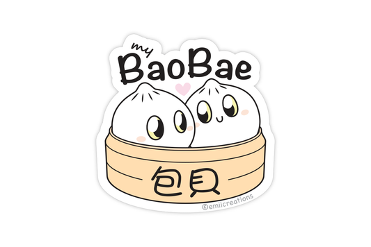 (Pack of 6) Punny BaoBae Dumpling Sticker ($2 each)