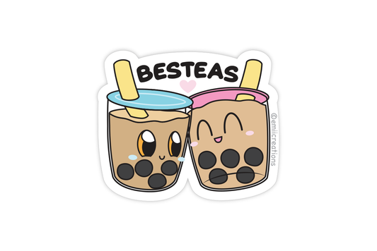 (Pack of 6) Punny Bestea Boba Sticker ($2 each)