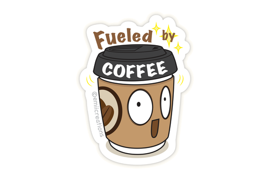 Punny Coffee "Fueled by Coffee" Stickers