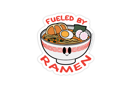 Noodle Fueled by Ramen Bowl Vinyl Sticker