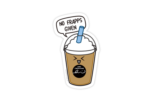 (Pack of 6) Punny Frappe Coffee Drink Stickers ($2 each)