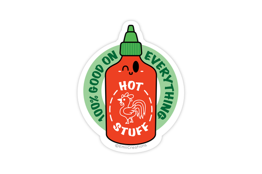 (Pack of 6) Punny Sriracha Sticker ($2 each)