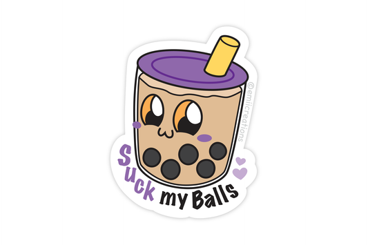 (Pack of 6) Suck My Balls Boba Sticker ($2 each)