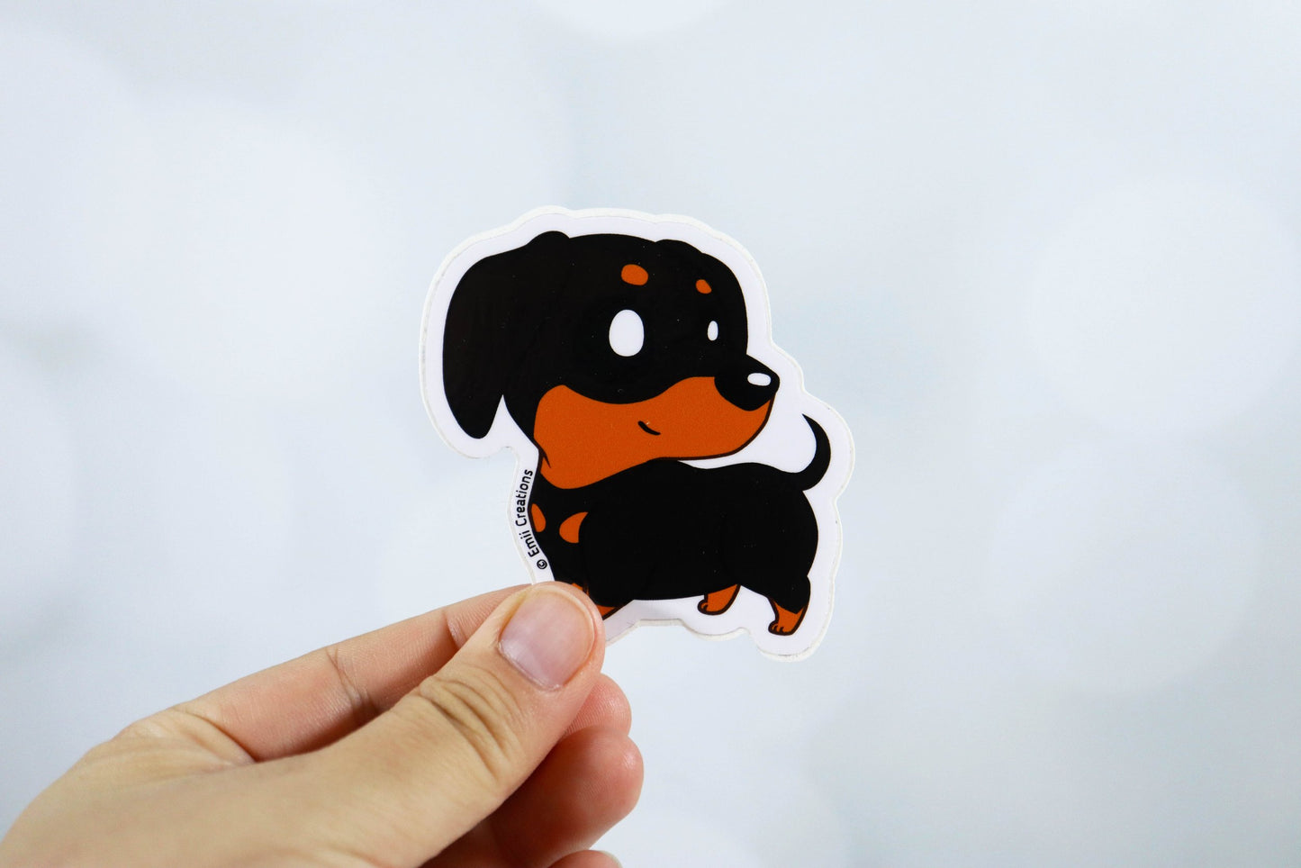 Cute Dachshund Black and Tan Dog Stickers