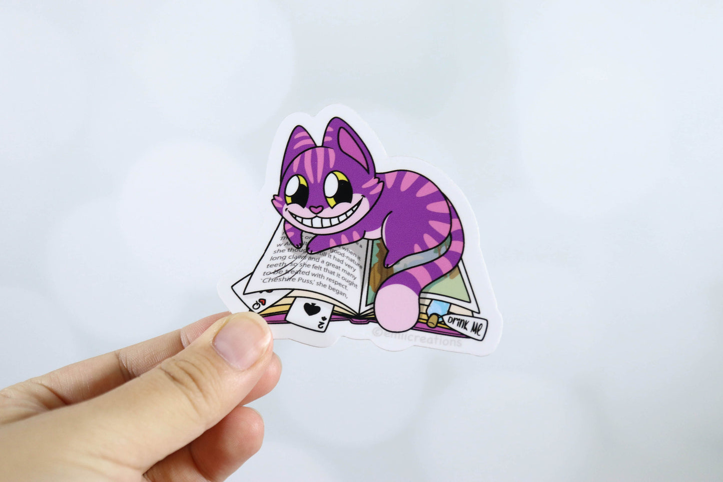 Alice in Wonderland Cheshire Cat Sticker - Cute Book themed for Readers