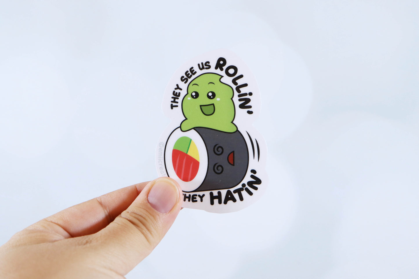 See Us Rollin' Sushi Sticker - Punny Sushi Roll Vinyl Sticker