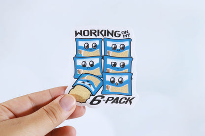 6-Pack Instant Ramen Sticker - Punny Working On My 6-Pack