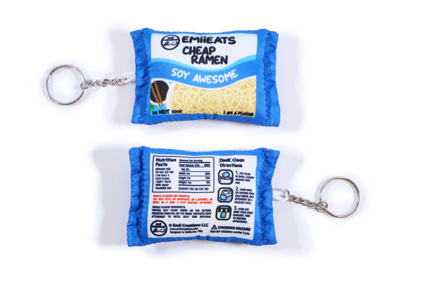 Cute Cheap Ramen Plush Keychain - Instant Ramen Noodles