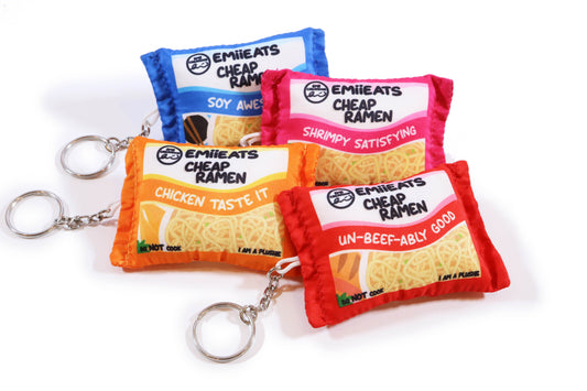 (Pack of 2) Tiny Cheap Ramen Pack Noodle Plush Keychain ($5 each)